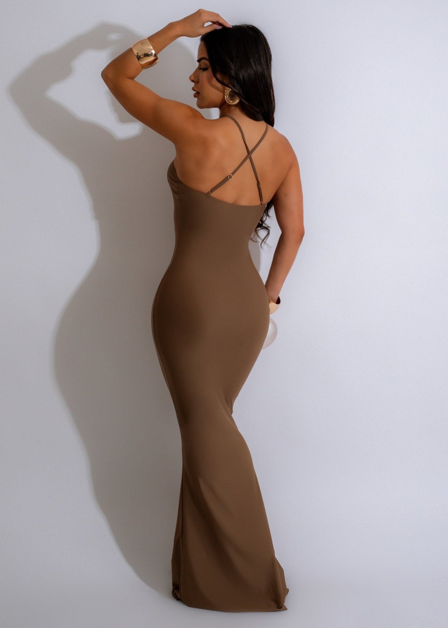 Minimalist Flow Maxi Dress Brown