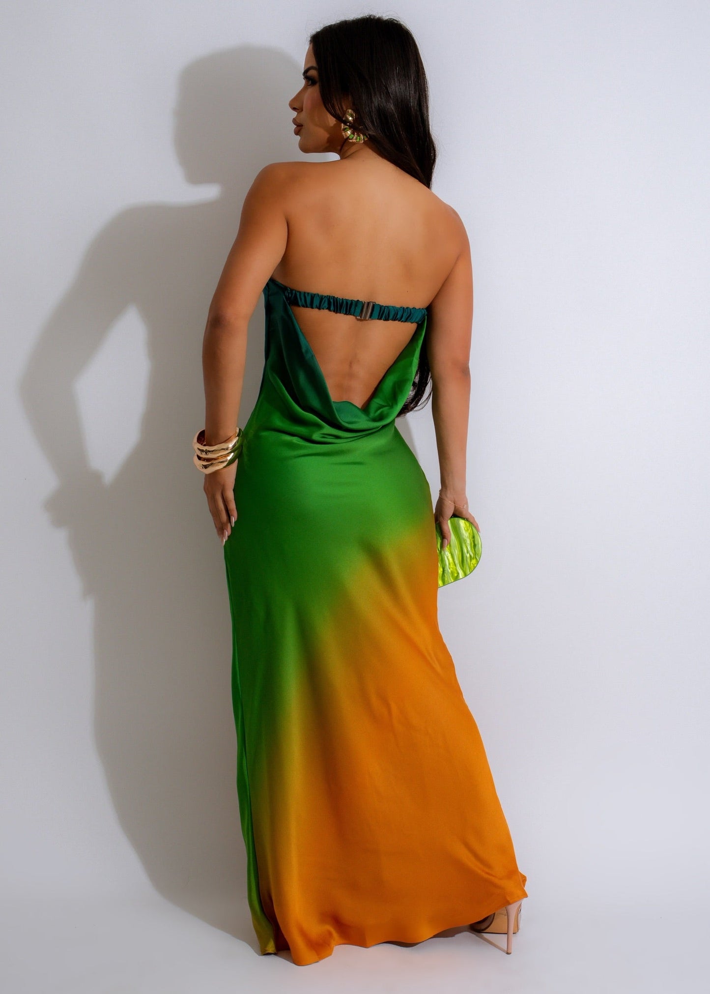 Tropical Sunset Maxi Dress Green