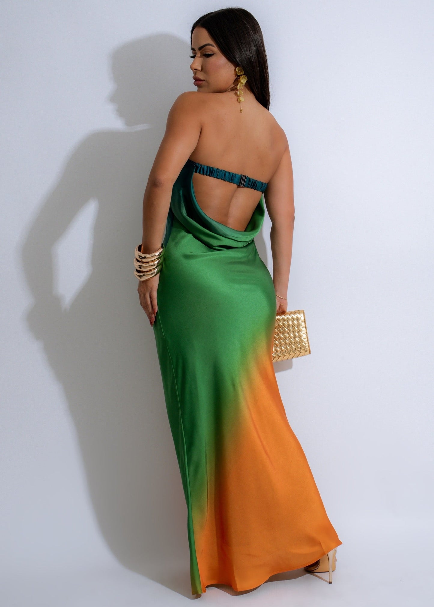 Tropical Sunset Maxi Dress Green