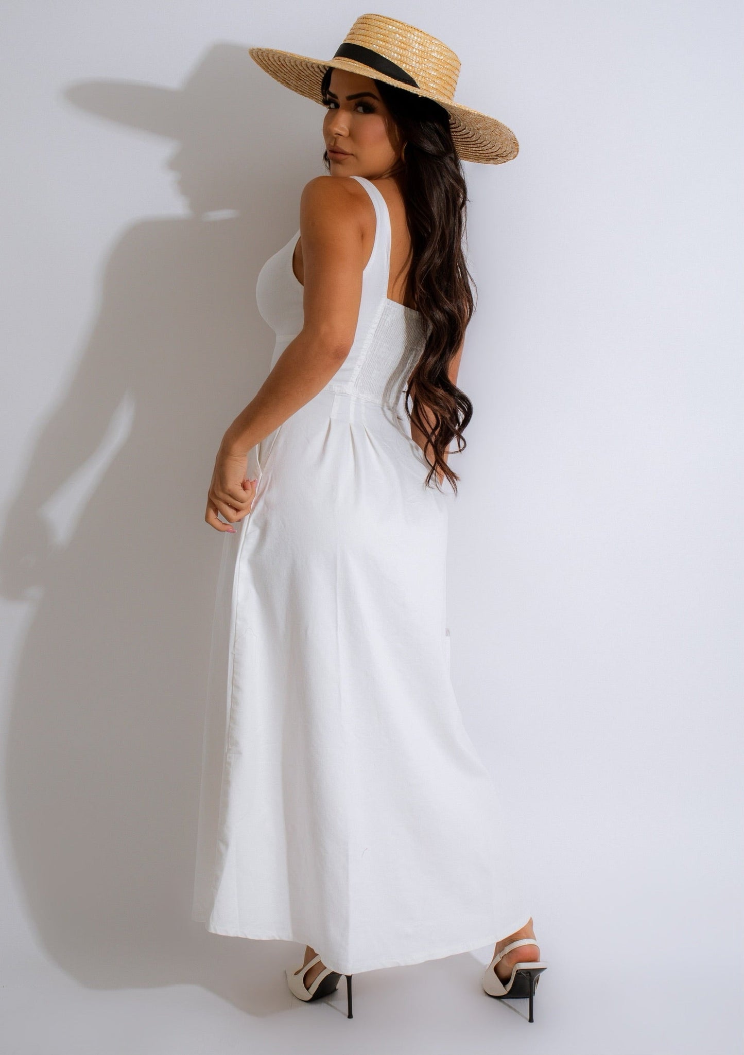 Timeless Feel Midi Dress White