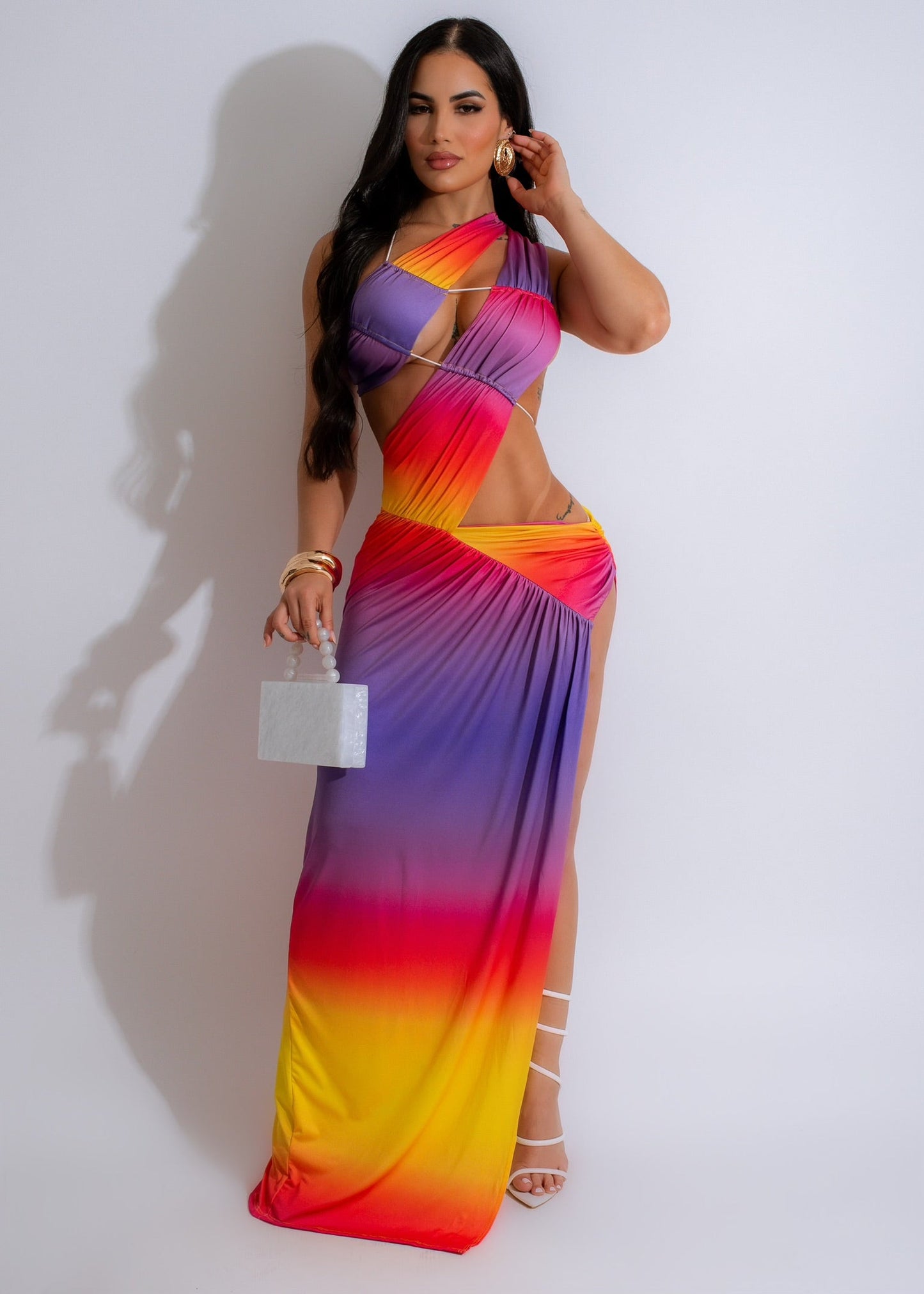 Im Irreplaceable Ruched Maxi Dress Purple