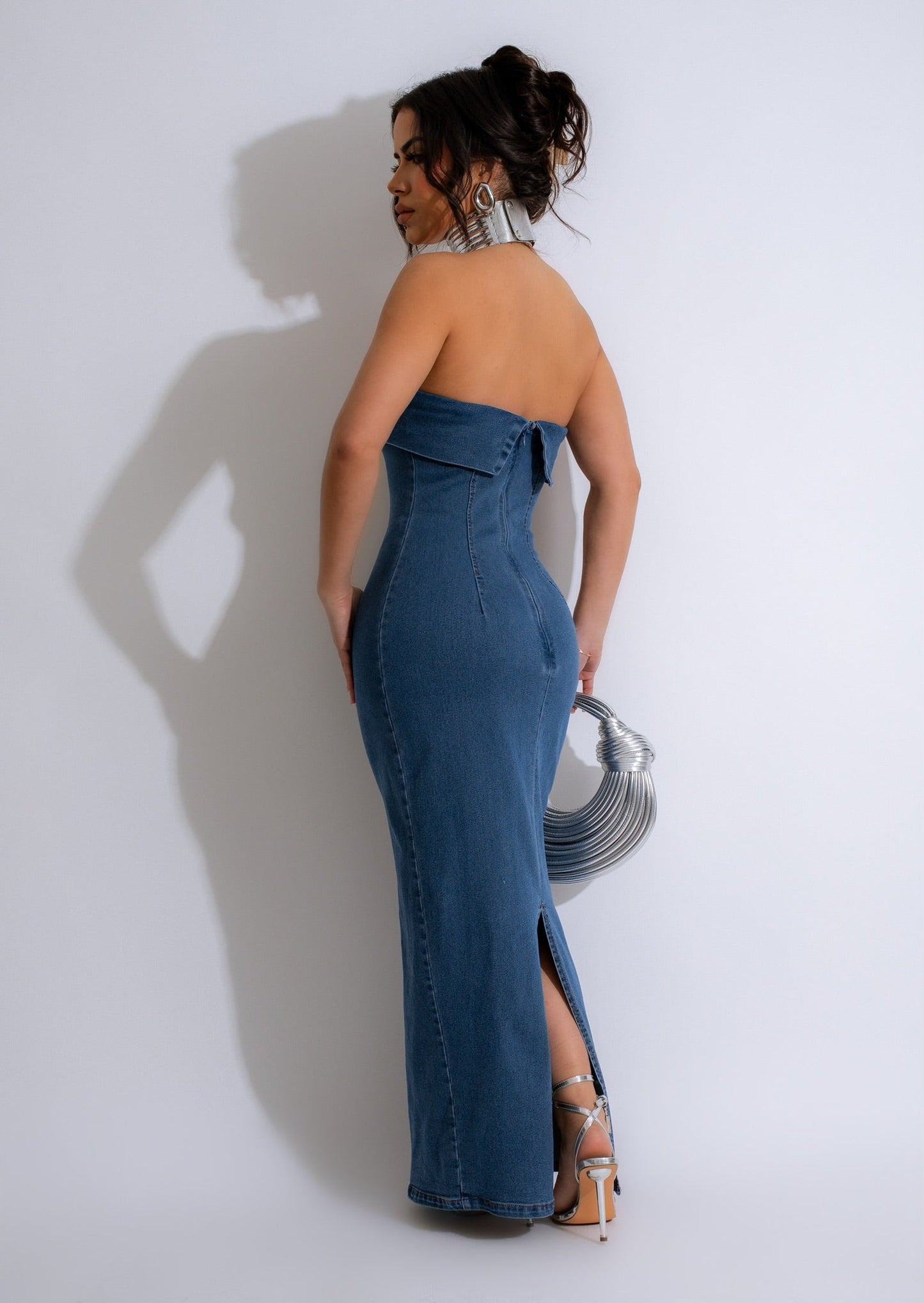 Only You Denim Midi Dress Dark Denim